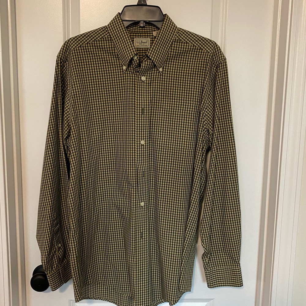 LLBean Plaid Button Down Sz M